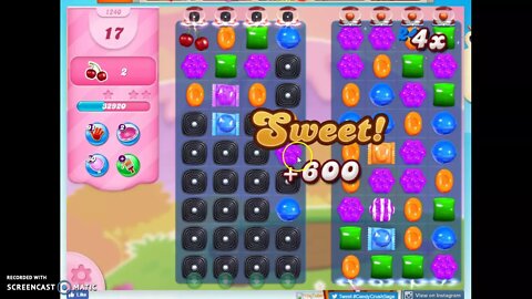Candy Crush Level 1240 Audio Talkthrough, 3 Stars 0 Boosters