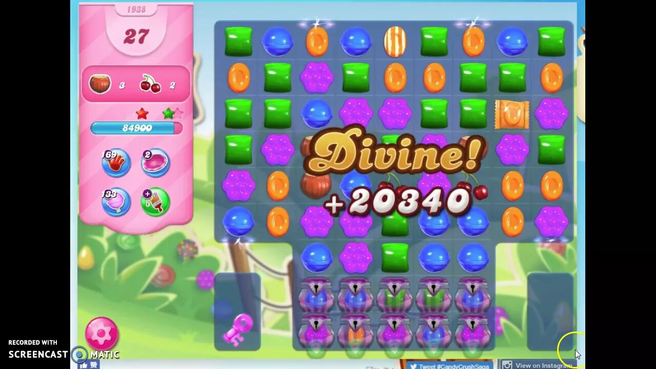 Candy Crush Level 1938 Audio Talkthrough, 3 Stars 0 Boosters