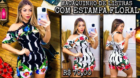 MACAQUINHO DE LISTRAS COM ESTAMPA FLORAL 2022