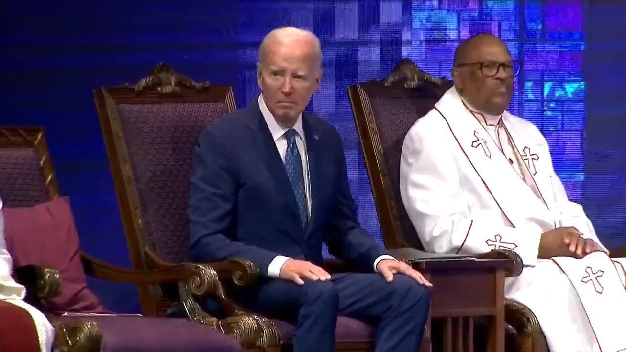 Biden looking very confused and dazed at black church in Philadelphia