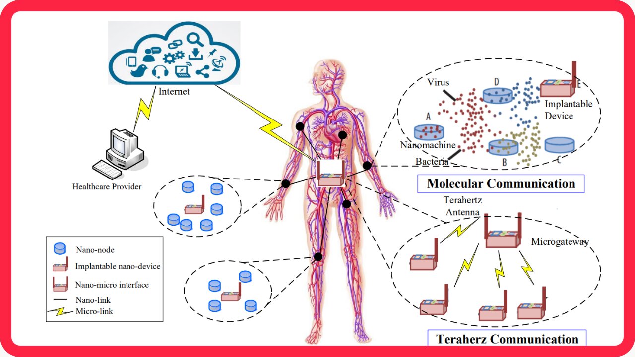 Understand this diagram. Explaining the nano Wireless Body Area Network (WBAN)