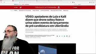 COMÍCIO de LULA e KALIL em UBERLÂNDIA tem DRONE jogando substância MALCHEIROSA na PLATEIA