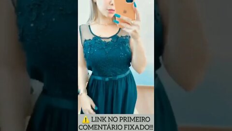 Vestido Renda com pérolas Cravejada Festa/ com forro e Bojo/ shopee