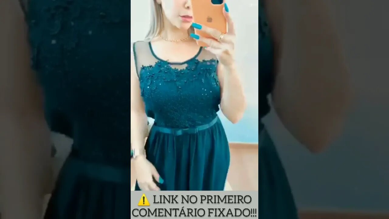 Vestido Renda com pérolas Cravejada Festa/ com forro e Bojo/ shopee
