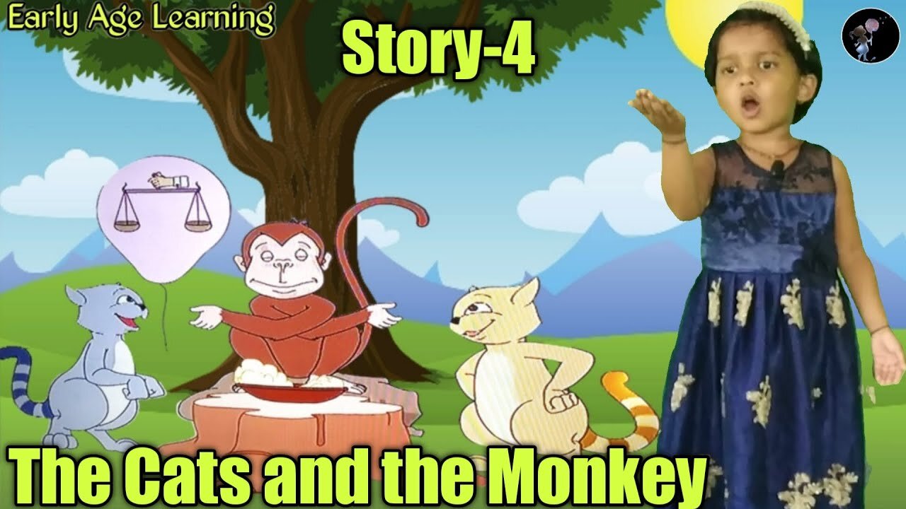 The two cats and a monkey I Moral story | Kids stories in English। short story in English for kids