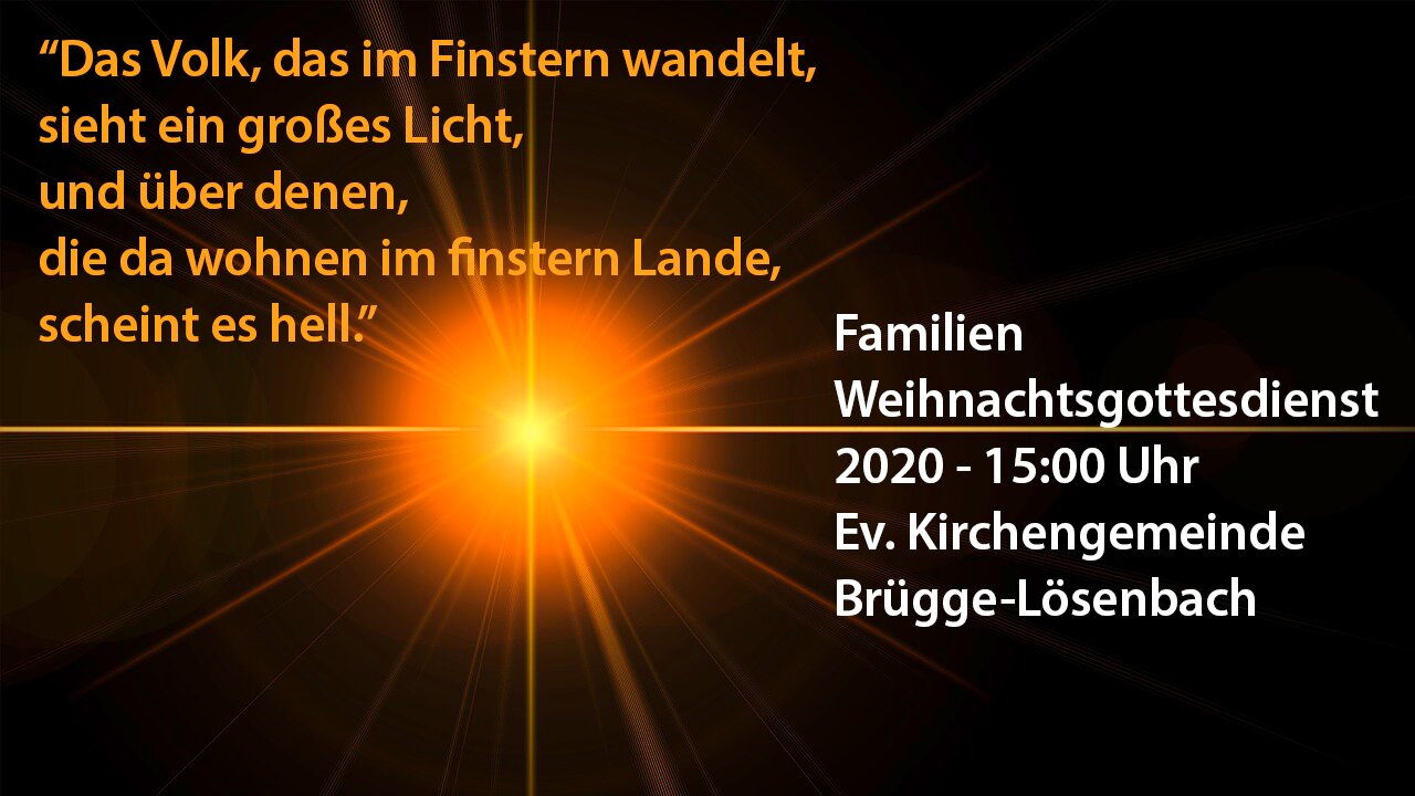 Weihnachten 2020 - Heiligabend-Familiengottesdienst