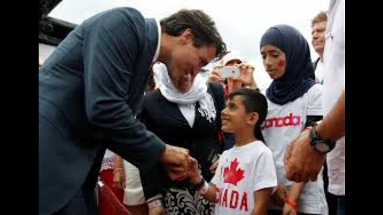 The Prime Minister Justin Trudeau celebrates Canada Day on Parliament .. Moment