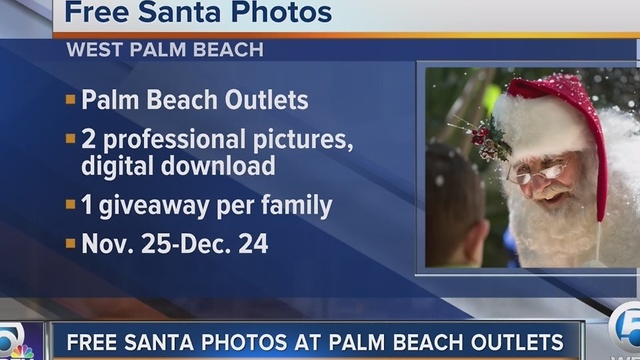 Free Santa photos at Palm Beach Outlets