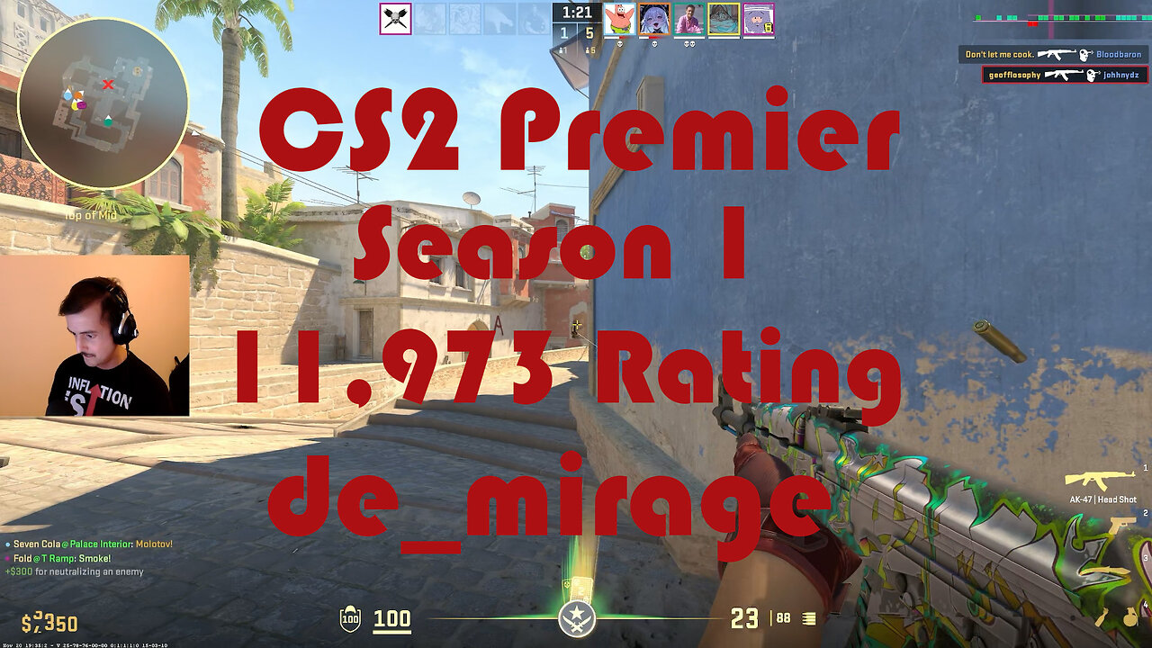 CS2 Premier Matchmaking - Season 1 - 11,973 Rating - de_mirage