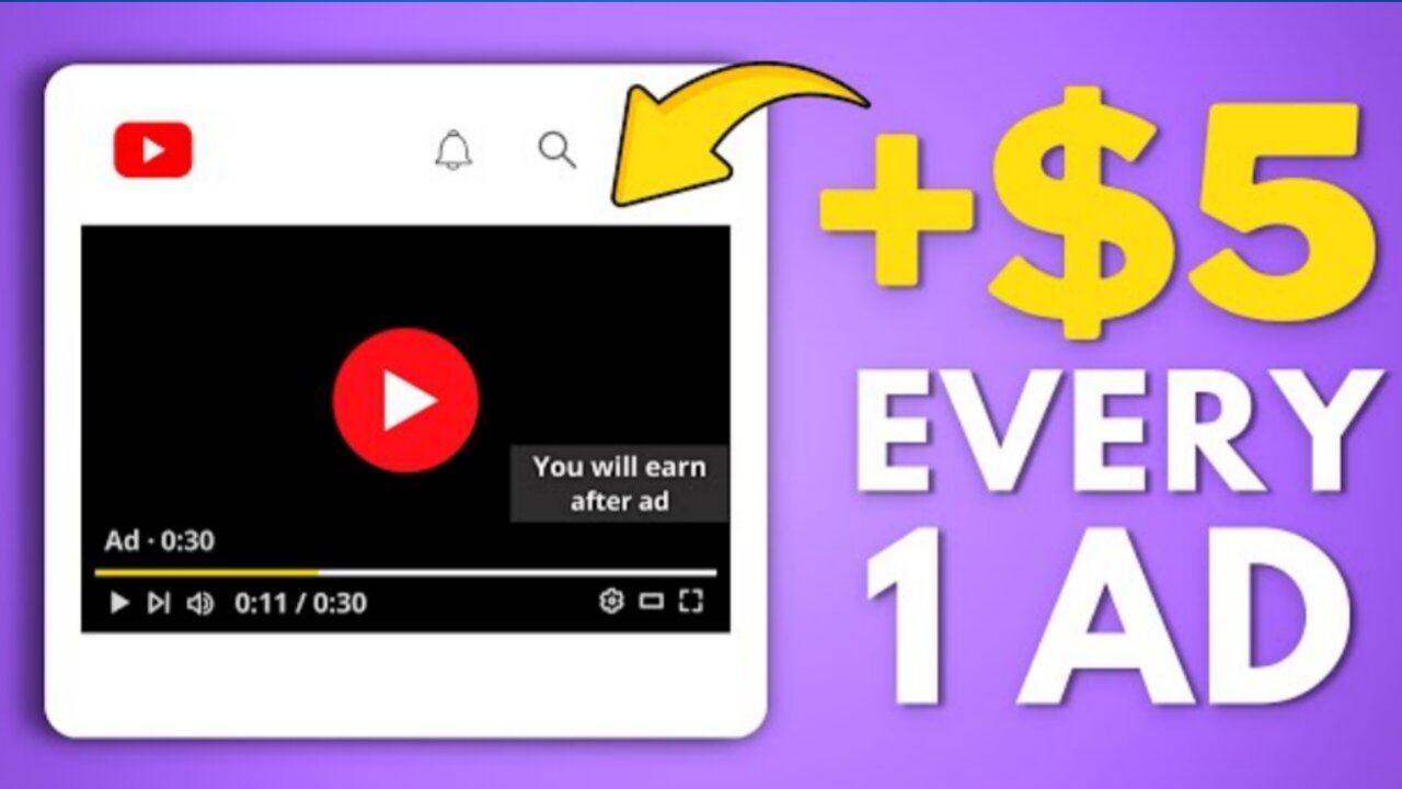 Earn $5 PER AD Watched - Make Money Online