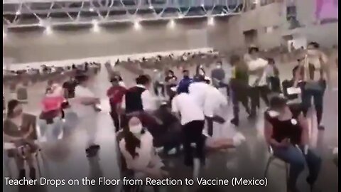 Teacher Drops on the Floor from Reaction to Vaccine (Mexico)