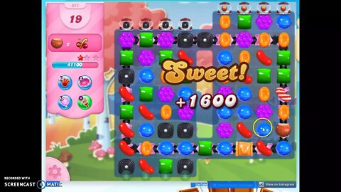 Candy Crush Level 811 Audio Talkthrough, 3 Stars 0 Boosters