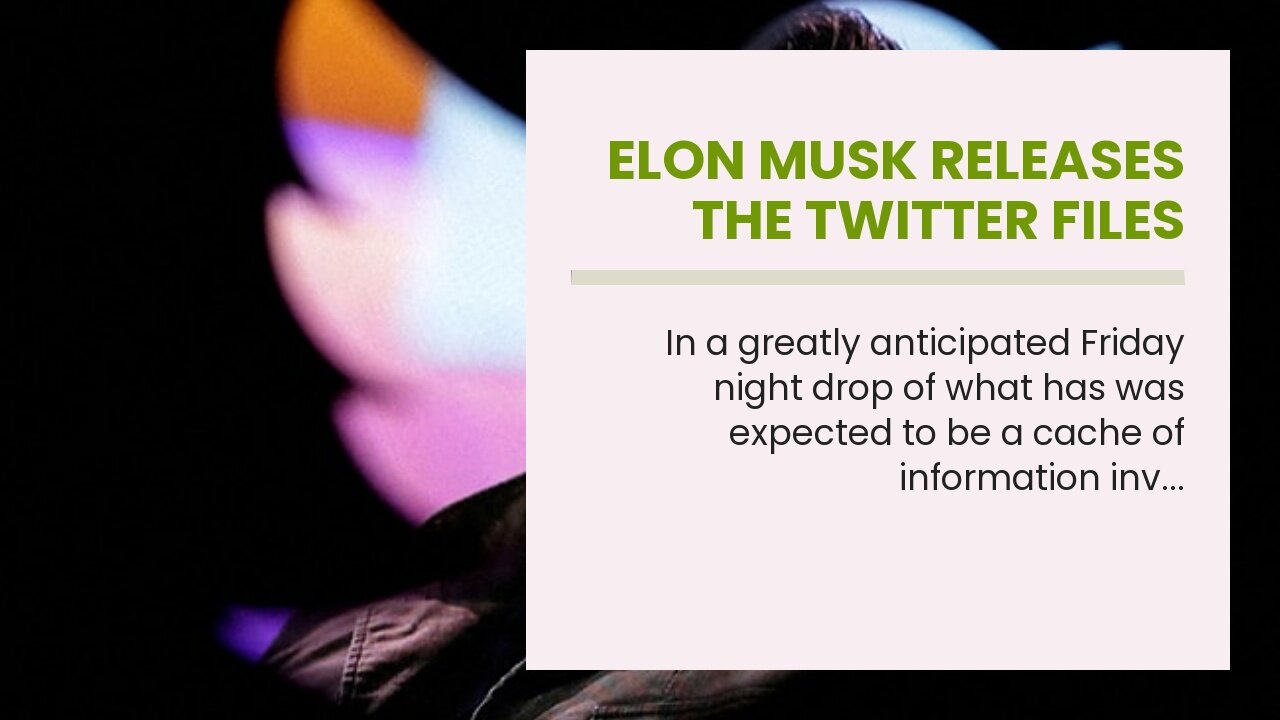 Elon Musk Releases THE TWITTER FILES