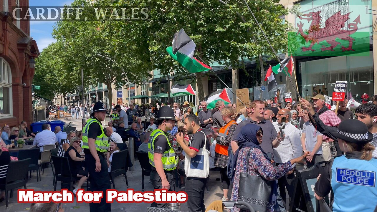 March for for Yemen, Lebanon and Palestine, Cardiff Central Library