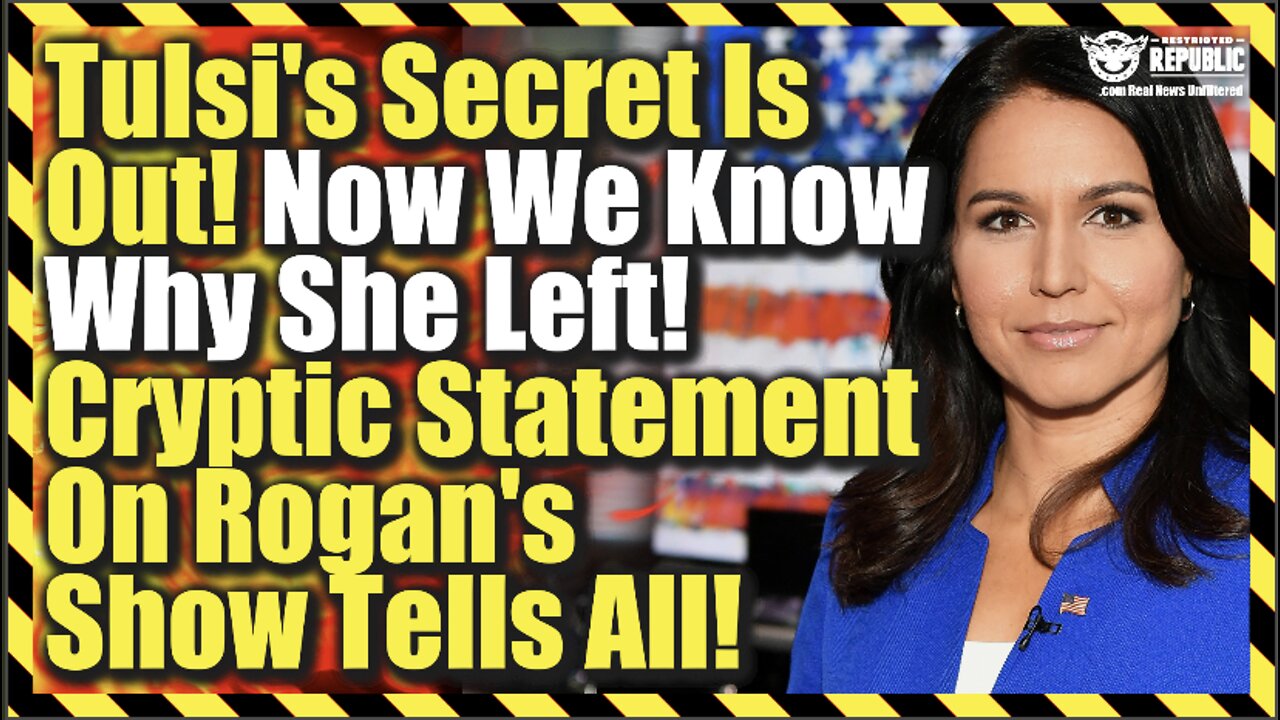 Now We Know Why Tulsi Gabbard’s Dark Secret Just Came Out! This Explains It All!