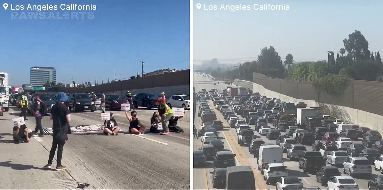 📌LosAngeles | Pro Palestine protesters have shut down the 405