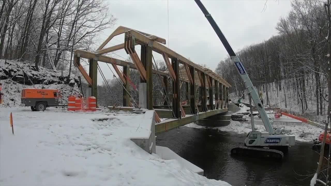 They're building a new covered bridge in Bennington for the first time since 1874