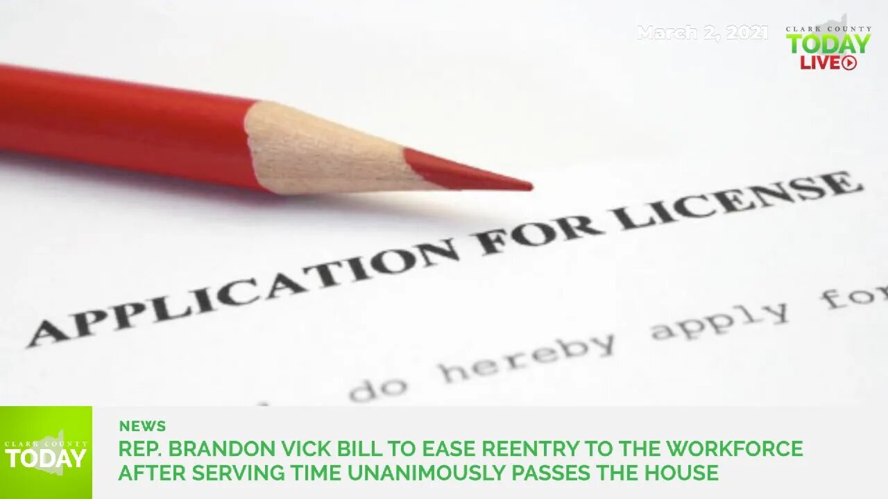 Rep. Brandon Vick bill to ease reentry to the workforce after serving time unanimously passes the Ho