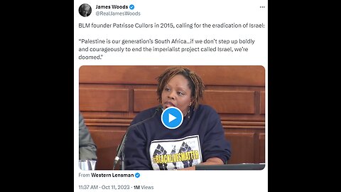 BLM founder Patrisse Cullors in 2015, calling for the eradication of Israel.