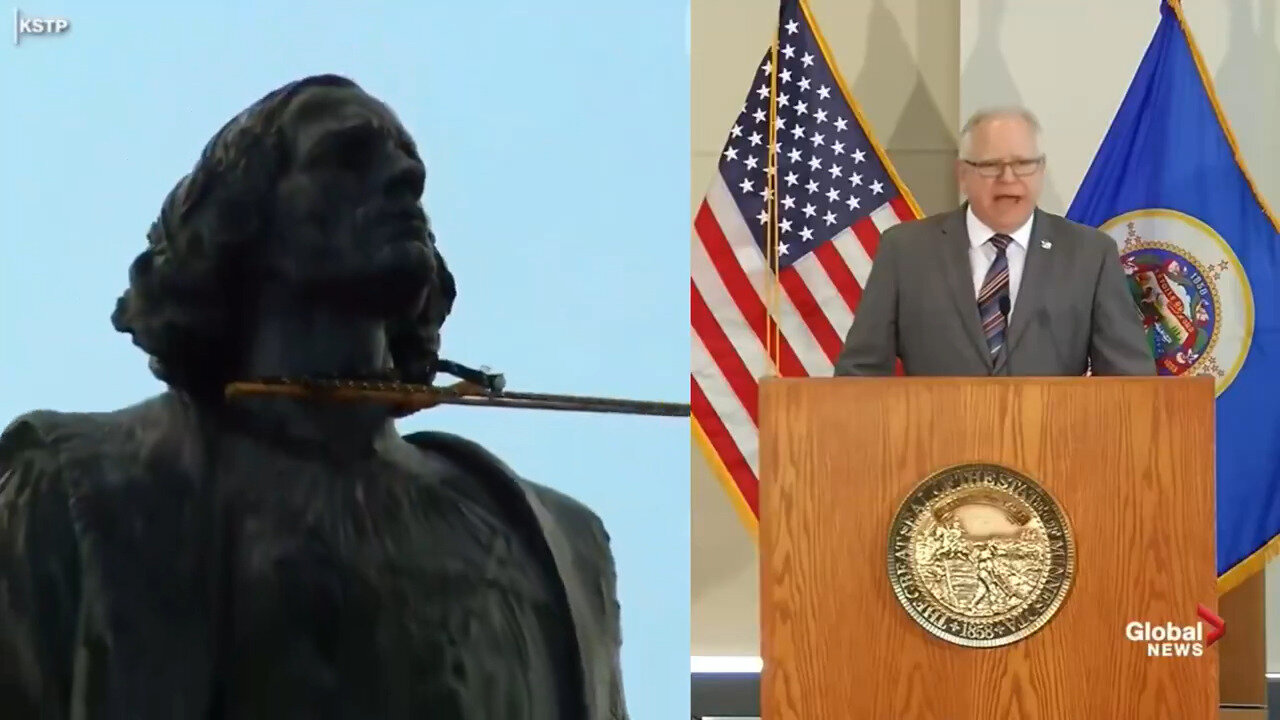 WHO THEY ARE: Tim Walz Celebrated Rioters Tearing Down Columbus Statue As A 'Genocidal Monument'