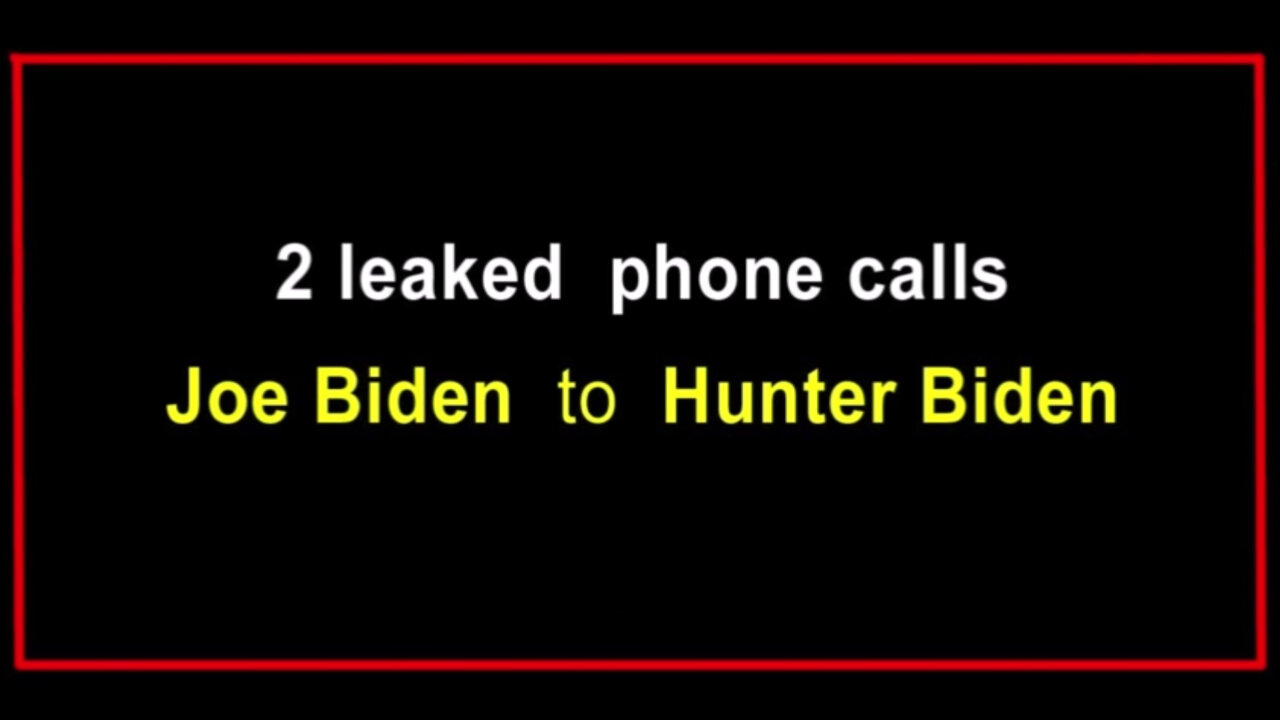 2 Leaked phone Calls: Joe Biden to Hunter Biden.