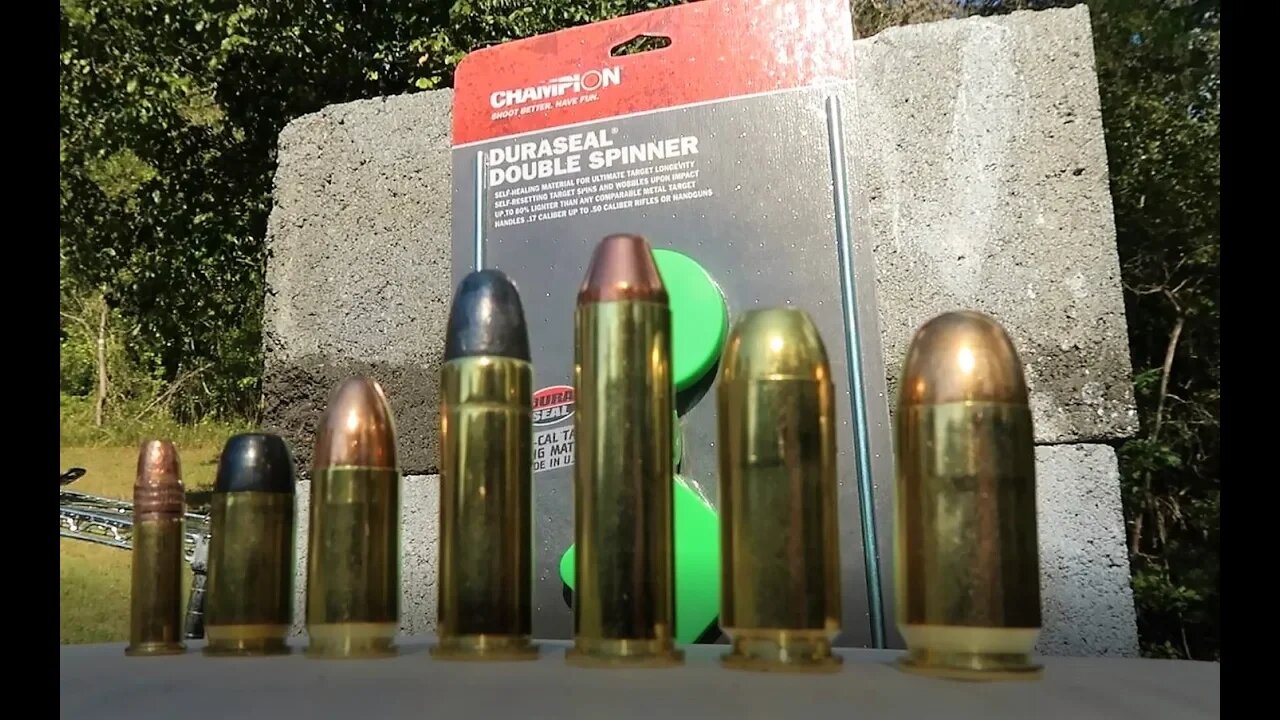 Walmart Spinner Target - pistol calibers