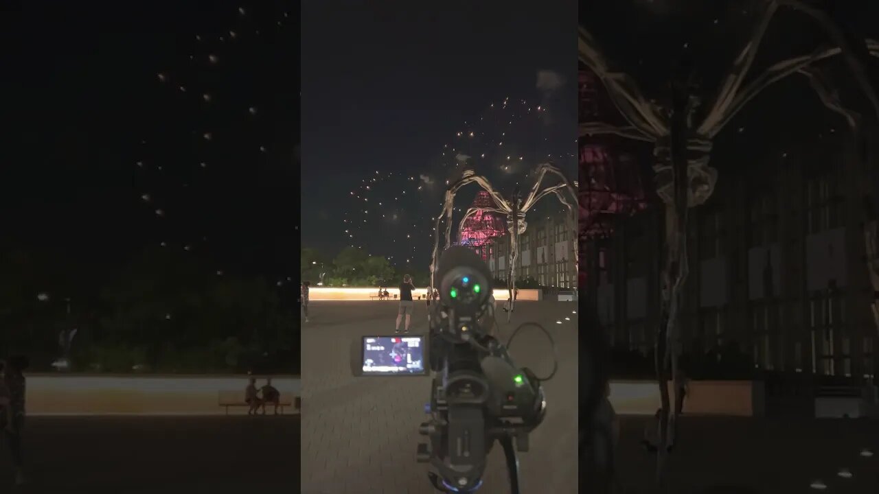 Shooting fireworks.