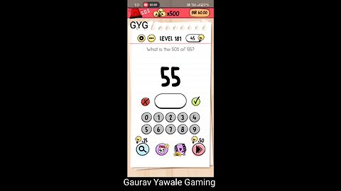 what is the 50% of 55? Brain test level 181!