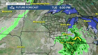 Sunny day, chance for storms Tuesday night