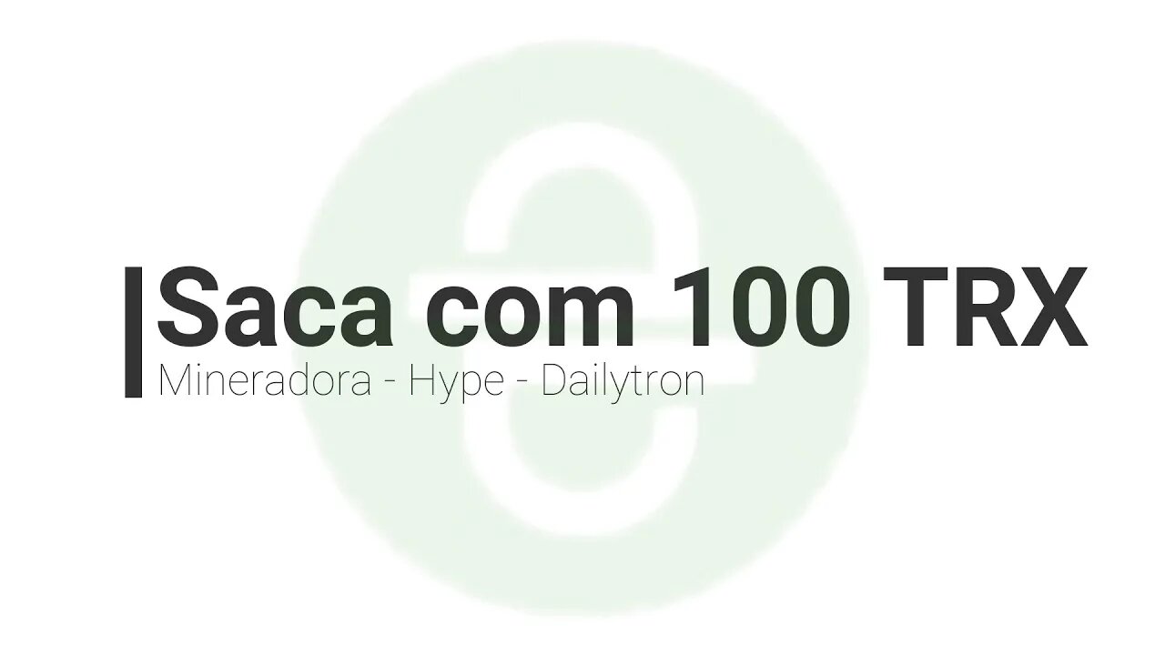 Mineradora - Temporaria - Saca com 100 TRX uns (4 dias) - Bora antes que acabe!