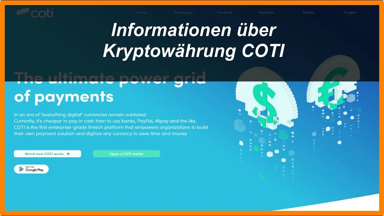 Informationen über Kryptowährung COTI