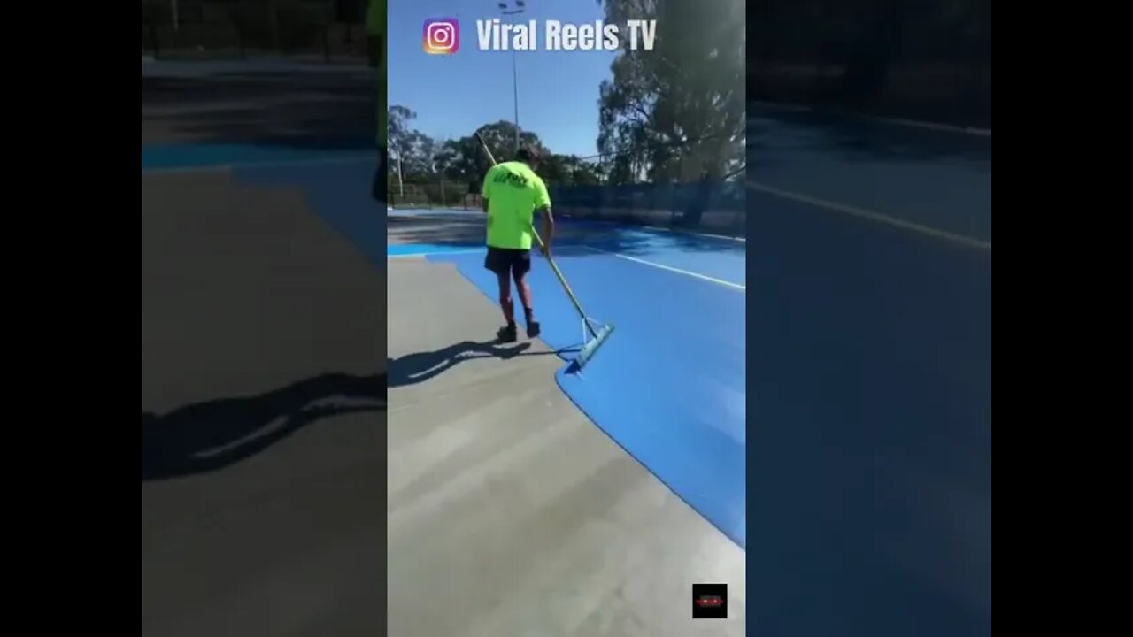 Viral Reel #107 How Tennis Courts Are Painted..🤩🤩