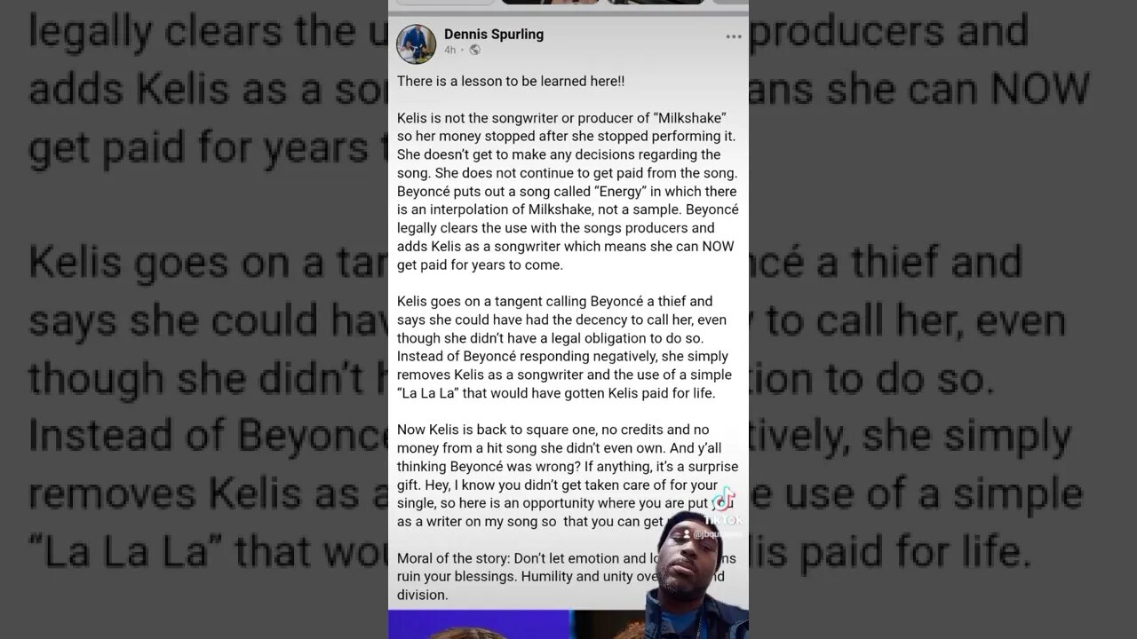 Beyonce was actually helping Kelis but she was too petty to realize it.