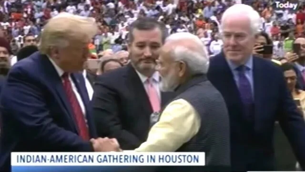 President Trump Joins India's Prime Minister Modi (Hand In Hand) For Rally In Houston Texas