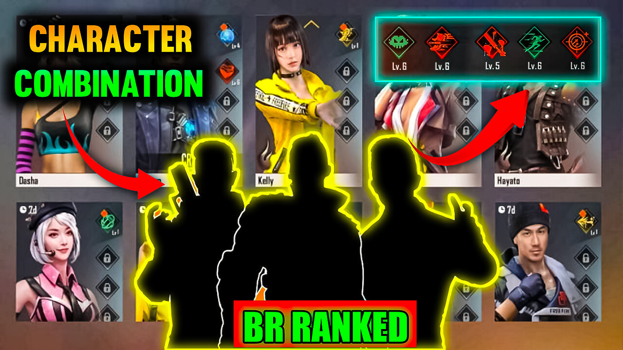 Best Character Combination For BR Rank (Squad Mode)🤫|Free Fire Character Combination Br Rank