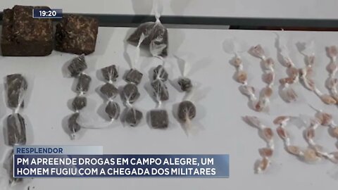 Resplendor: PM apreende drogas em campo alegre, um homem fugiu com a chegada dos militares