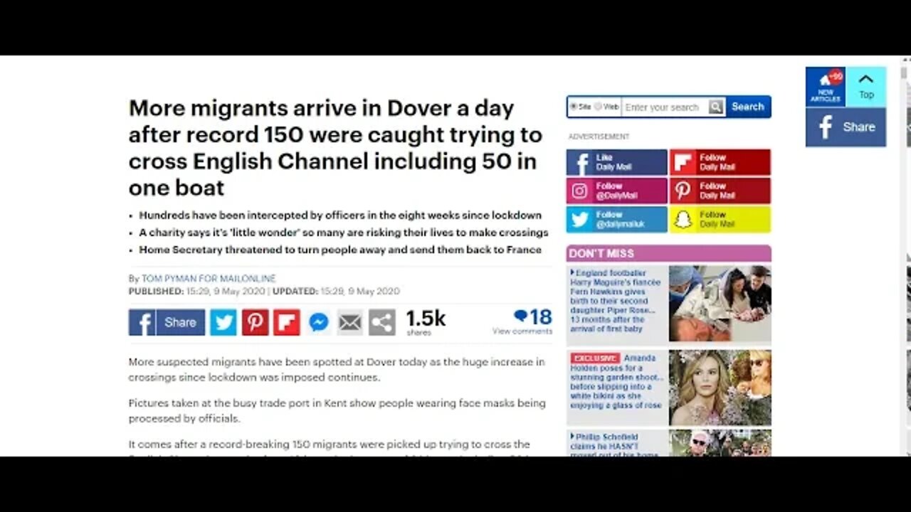Record Level of Migrants Cross English Channel in one weekend