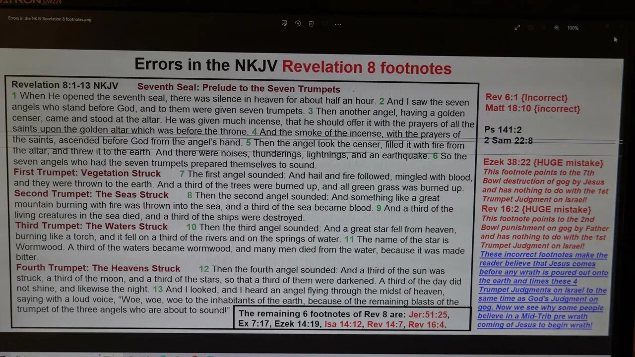 Errors in the NKJV footnotes of Rev 8