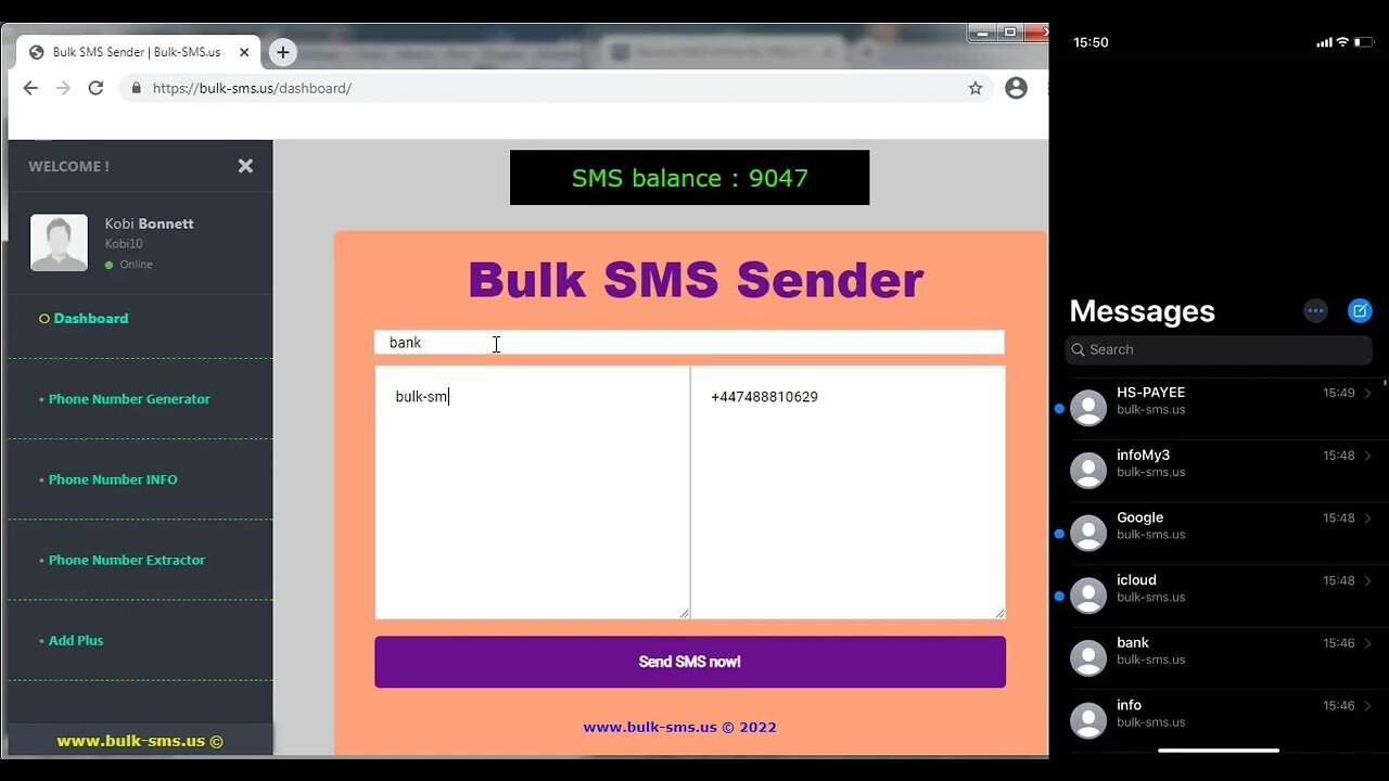 Sender for Spamming (Send Unlimited Sms) | Send sms from custom sender ID