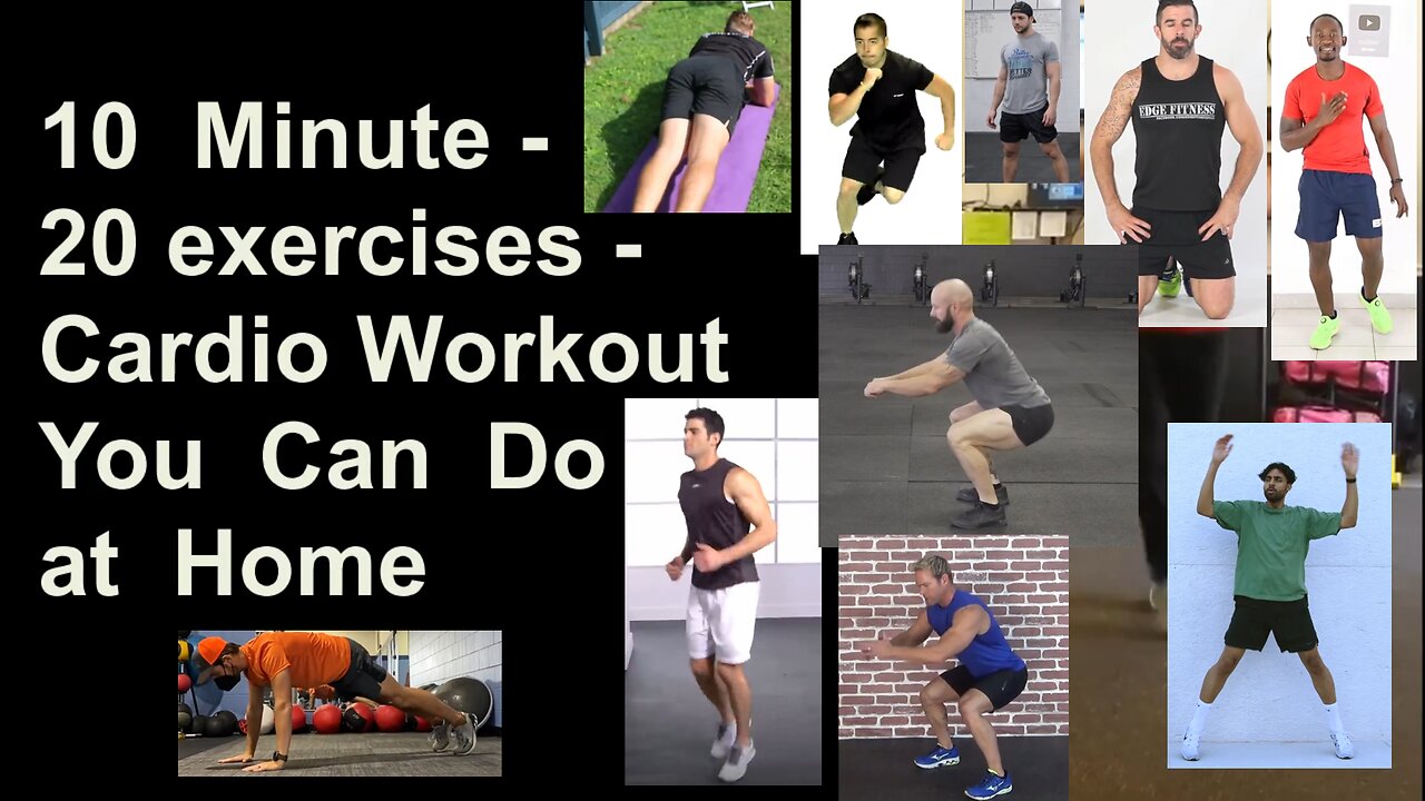 10 Minute 20 exercises Cardio Workout You Can Do at Home