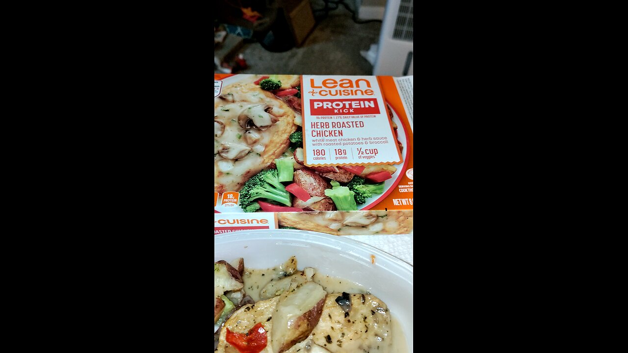 Eating Lean Cuisine Herb Roasted Chicken, Dbn, MI, 11/19/23