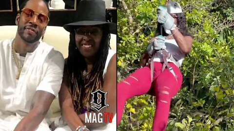 2 Chainz 72 Year Old Mother Jeanette Tries Zip Lining In Jamaica! 😳