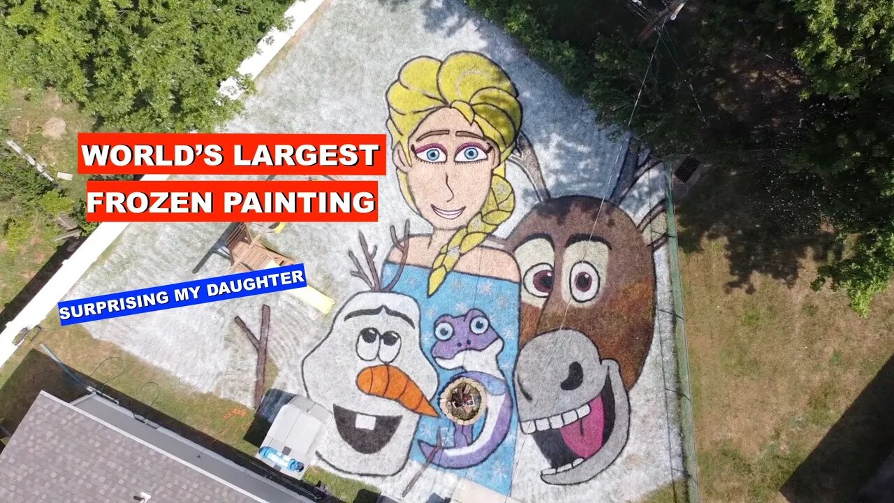 SPRAY PAINTING THE WORLDS LARGEST FROZEN PAINTING AS A SURPRISE!