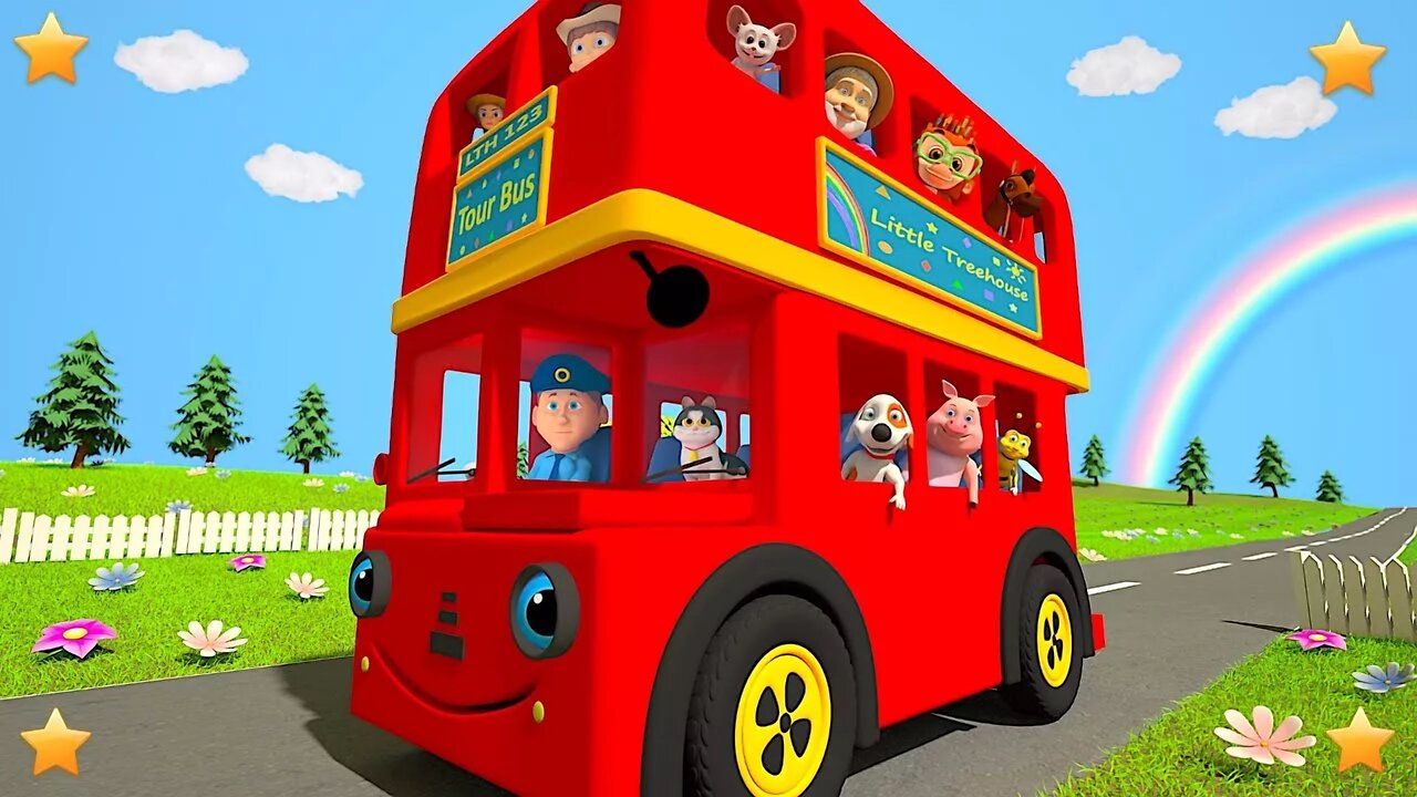 Red Wheels on the Bus | Kindergarten Nursery Rhymes & Songs for Kids by Little Treehouse