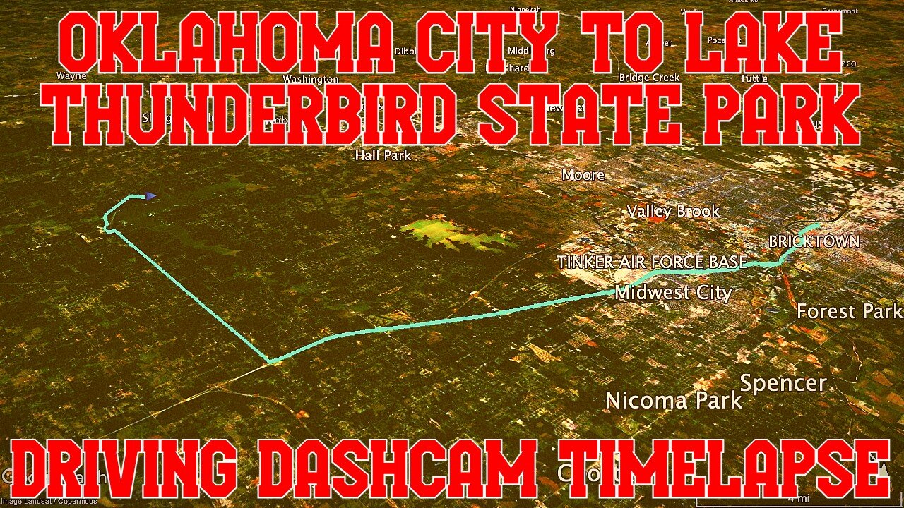 Oklahoma City to Lake Thunderbird State Park | Driving Dashcam Timelapse | Garmin DriveAssist 50