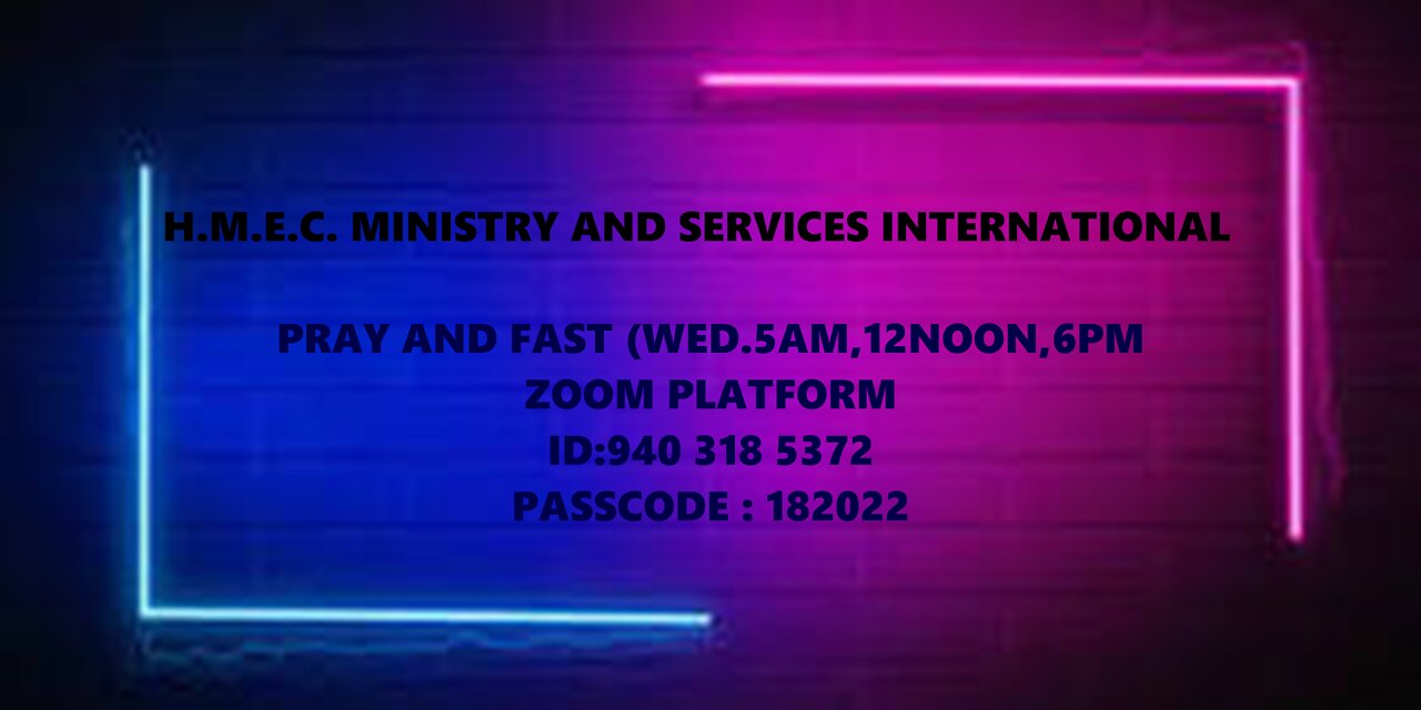Pray and Fast 12pm Wed.12th Oct.2022 Dr.I.Espinet