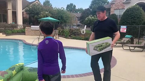 Inflatable Tank Pool Float on Daddy and The Big Boy (Ben McCain and Zac McCain) Episode 572