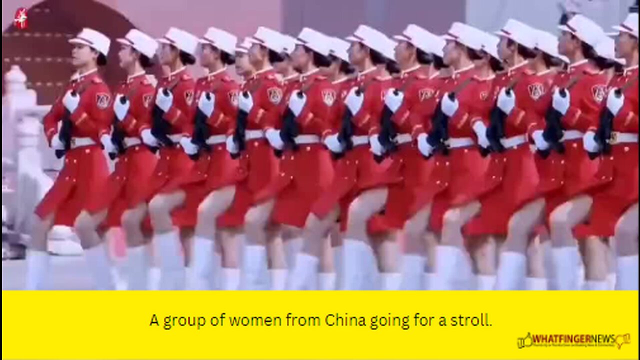 A group of women from China going for a stroll.