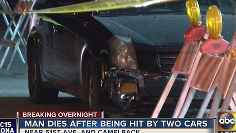 Man dies after being hit by cars in Phoenix overnight
