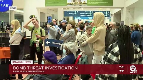Bomb threat on Frontier Airlines flight prompts evacuation of concourse at Palm Beach International Airport